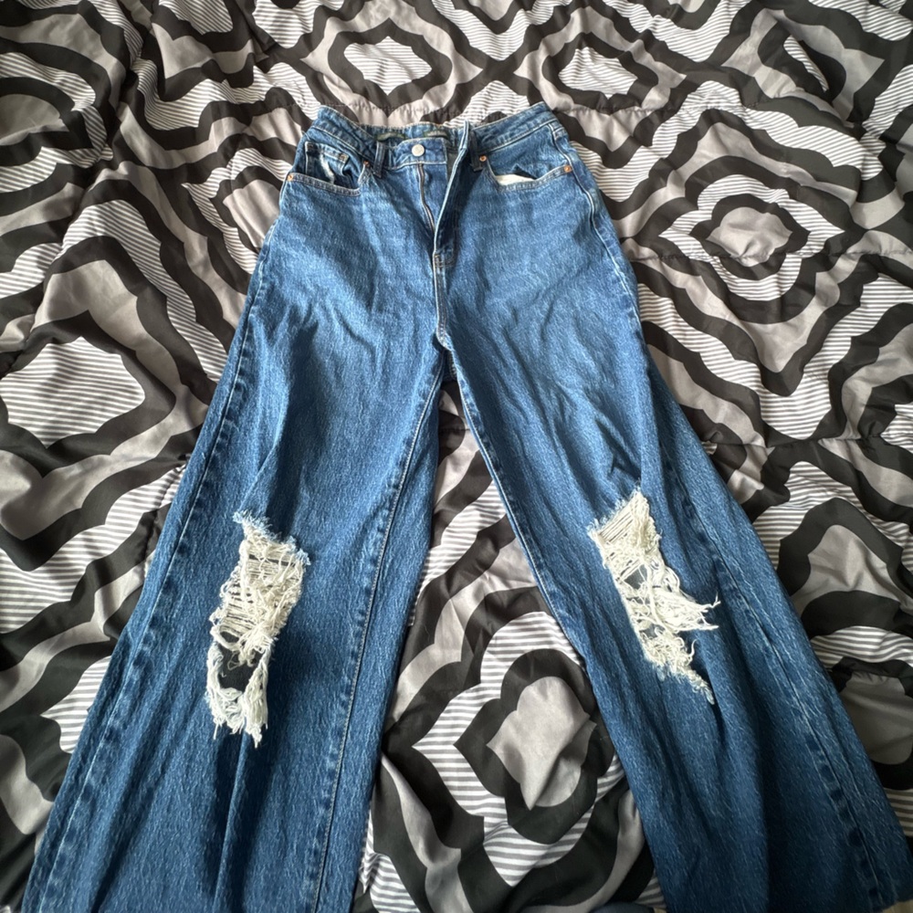 Wild Fable Blue Distressed Boyfriend Jeans